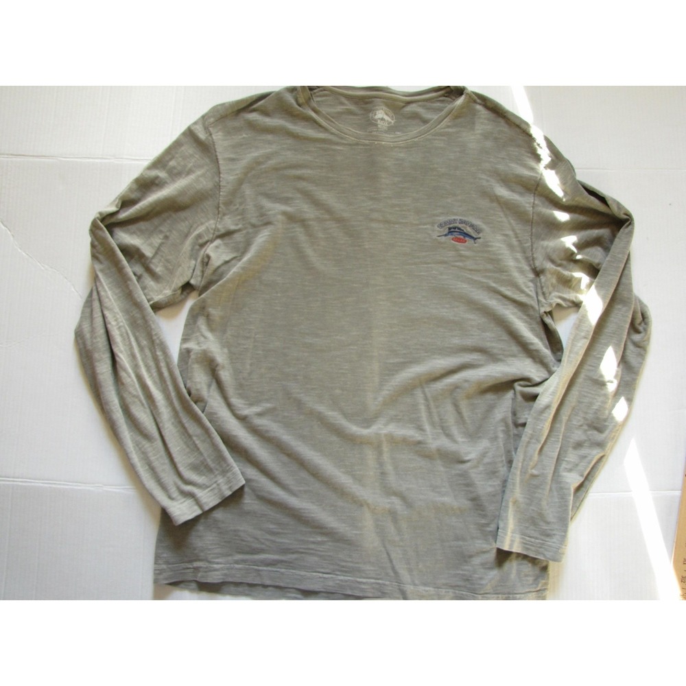 Tommy Bahama Shirt Mens XL Olive Green Pima Cotton Long Sleeve Crewneck Relax